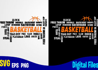 Basketball Lettering, Sports svg, Basketball svg, Funny Basketball design svg eps, png files for cutting machines and print t shirt designs for sale t-shirt design png