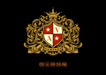 Kingdom Luxury classic victorian badge ornament t shirt vector art