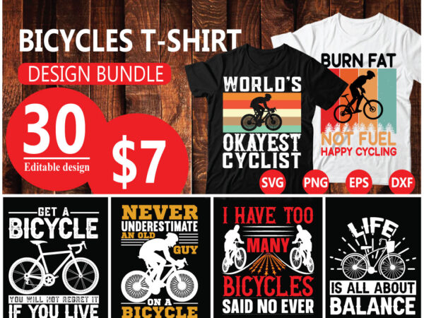 Bicycles t-shirt design bundle