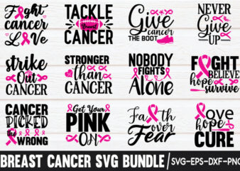 Breast cancer SVG bundle t shirt template