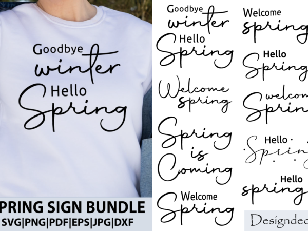 Spring welcome sign set | t-shirt design bundle