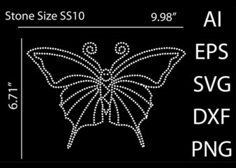 Butterflies Rhinestone T-shirt design Print Template
