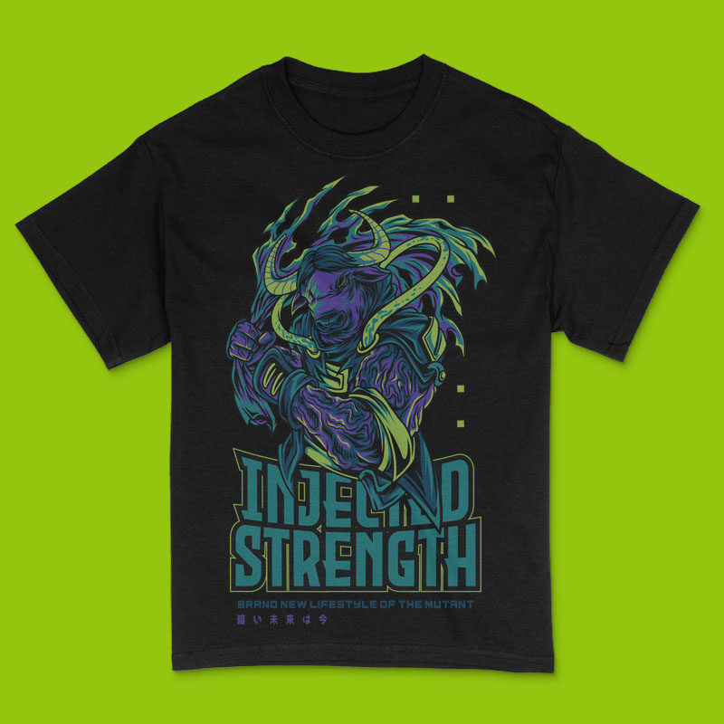 Injected Strength Techwear Mutant T-Shirt Design Template