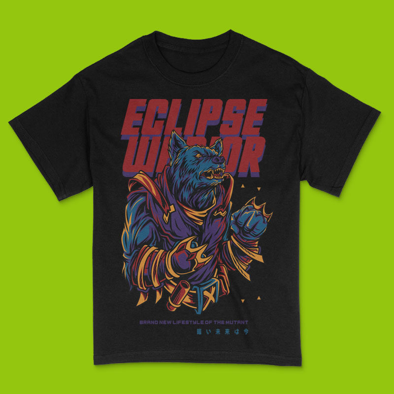 Eclipse Warrior Techwear Mutant T-Shirt Design Template