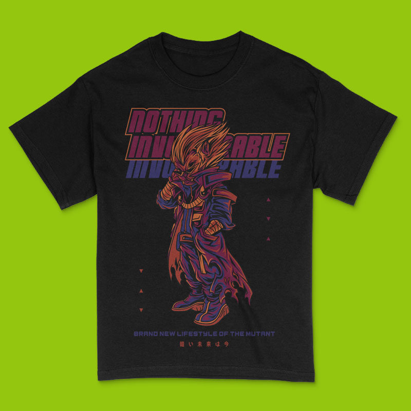 Nothing Invulnerable Techwear Monster T-Shirt Design Template