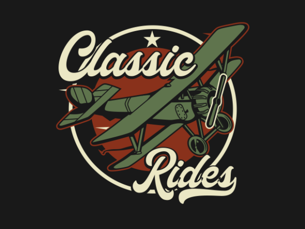 Classic airplane t shirt vector file