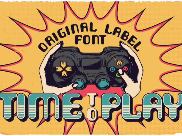 Time to play | font family and 10 t-shirt designs