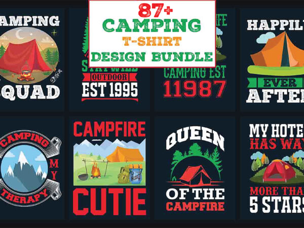 Camping t-shirt design bundle