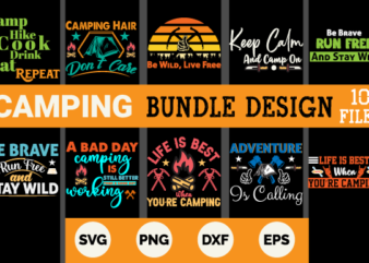 Camping t-shirt design bundle