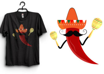 Cinco De Mayo Chili Playing Maraca t shirt vector file