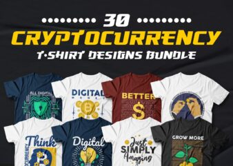Cryptocurrency T-shirt Designs Bundle, Crypto Graphic Design, Crypto Quotes for Tee Shirt, Crypto bundles, crypto t-shirt design, bitcoin, dogecoin, investor, Ethereum,