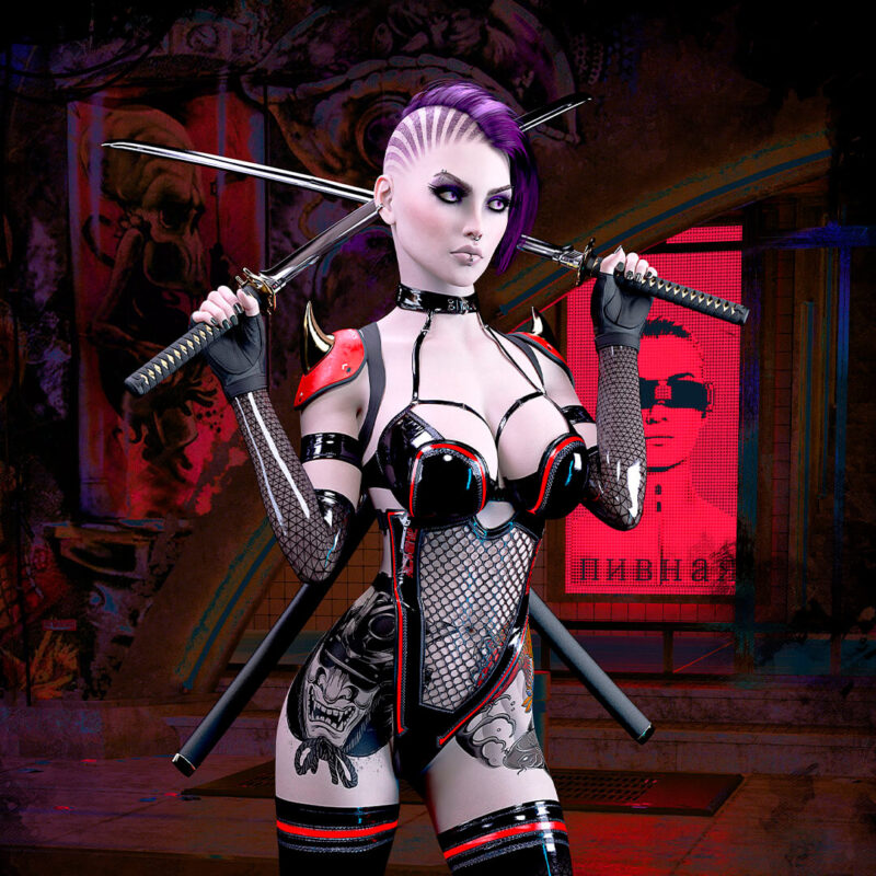 Cyberpunk Samurai Girl #01