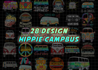 Combo 28 Hippie Campbus Bundle, PNG Hippie Soul, Hippie bus, Vintage Van PNG