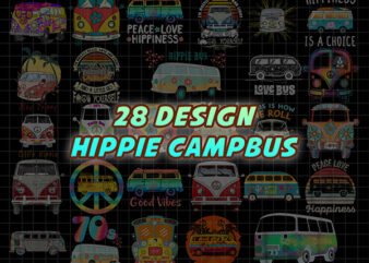 Combo 28 Hippie Campbus Bundle, PNG Hippie Soul, Hippie bus, Vintage Van PNG t shirt vector file