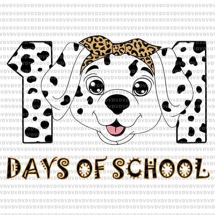 101 Days Of School Dalmatian Dog Svg, 100 Days Smarter Svg, Dalmatian Dog Svg, Days Of School Svg