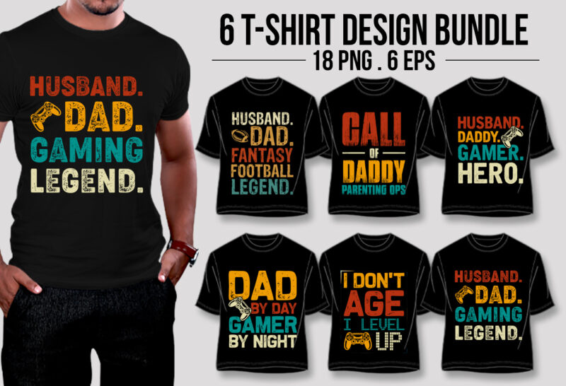 Dad Lover Retro Vintage T-Shirt Design Bundle