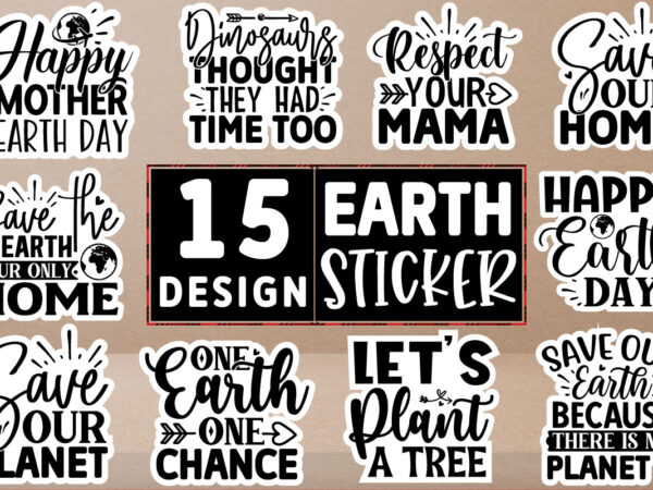 Earth day stickers design bundle