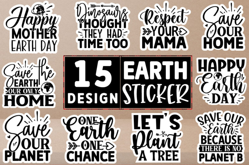 Earth Day stickers Design Bundle