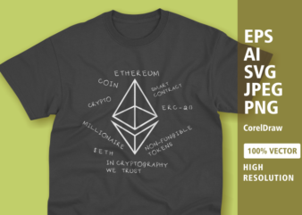 Ethereum crpytocurrency t-shirt design