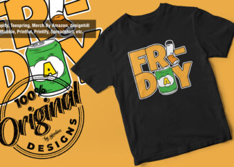 Friday, Beer, cigarette, Vector T-shirt design