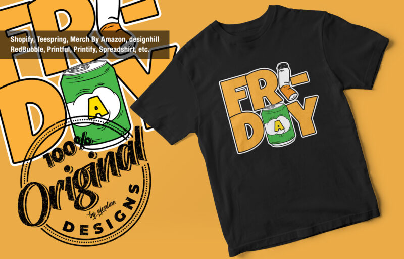 Friday, Beer, cigarette, Vector T-shirt design