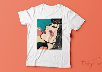 American Girl Smoking Face | Custom Made t shirt design artwork for sale