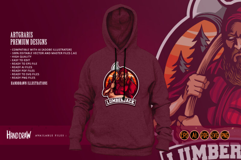 Lumberjack esport logo mascot gaming