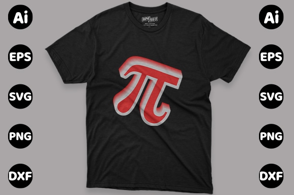 Pi day print template t shirt illustration