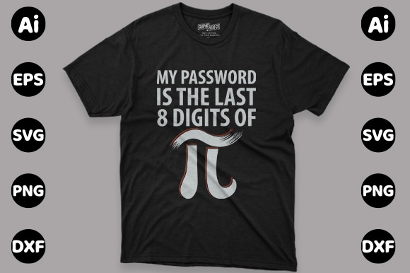 Pi day print template t shirt illustration