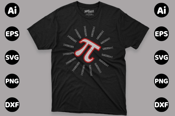 Pi day print template t shirt illustration