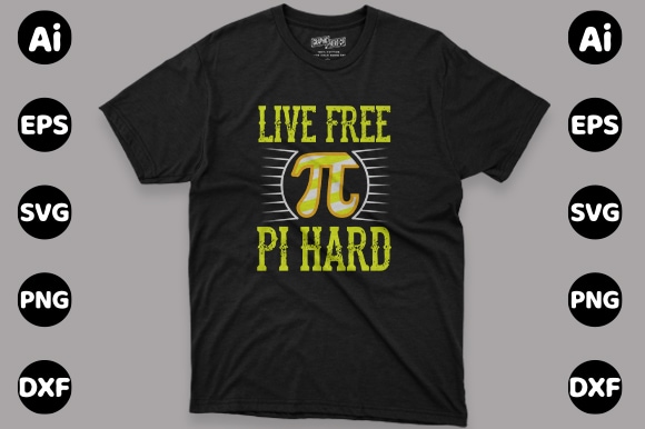 Pi day print template t shirt illustration