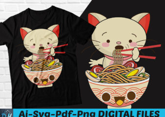 Kawaii Neko Ramen Cat Japanese Noodle, Ramen Cat Japanese Noodle, Kawaii Neko Ramen Cat, Ramen Cat Japanese, Ramen Japanese Cat, Japanese Cat Noodle, Cat Noodle, Anime Cat Noodle, Noodle funny