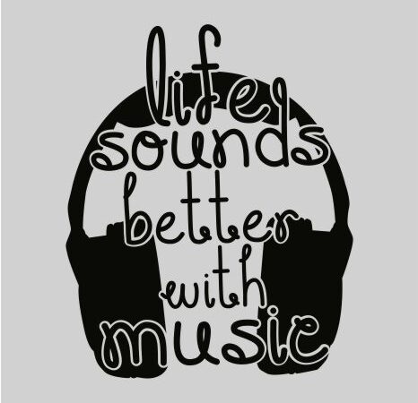 Life sounds better with music3, happy, cheerful, t shirt design, t shirt design for commercial use