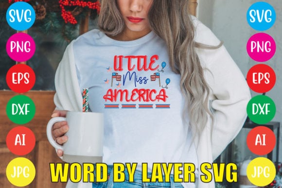 Little miss america svg vector for t-shirt