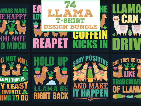 Llama t-shirt design bundle