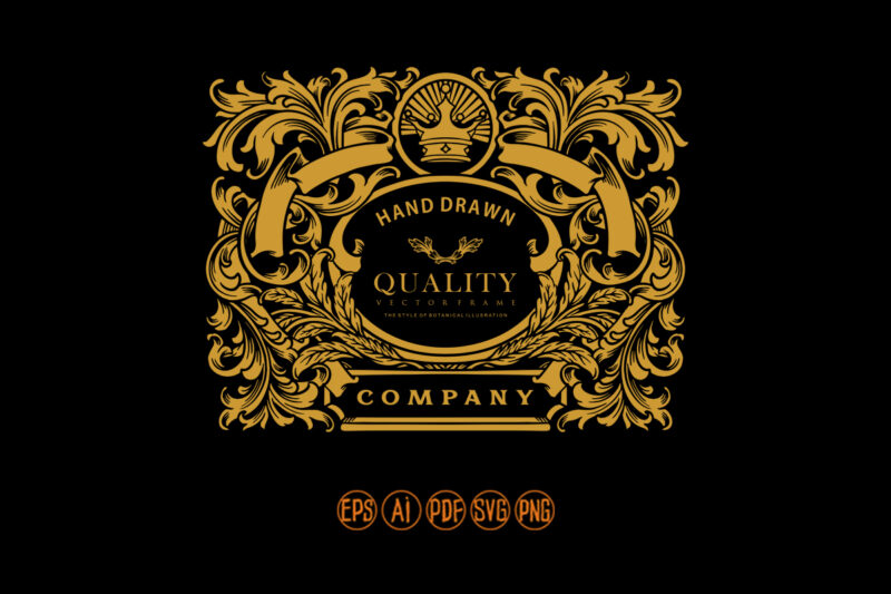 Luxury gold vintage Label flourish Illustrations