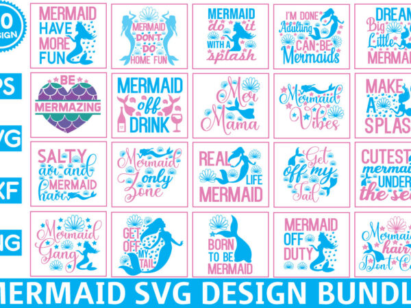 Mermaid svg design bundle