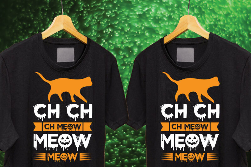 Halloween Cat T-shirt Design Bundle