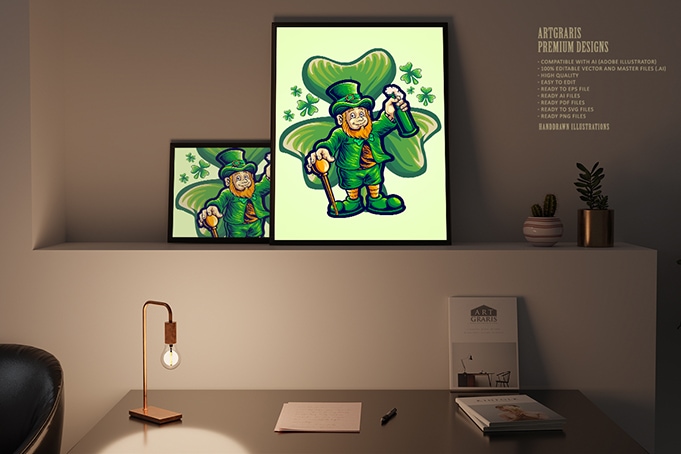 St patricks day with clover leaf background