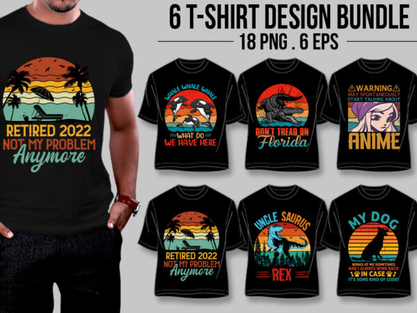 Retro vintage sunset t-shirt design bundle