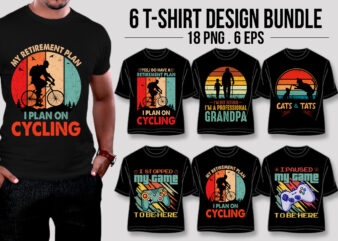 Retro Vintage Sunset T-Shirt Design Bundle