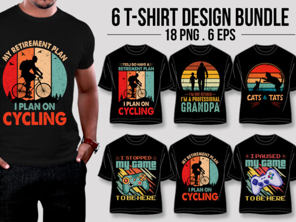 Retro vintage sunset t-shirt design bundle