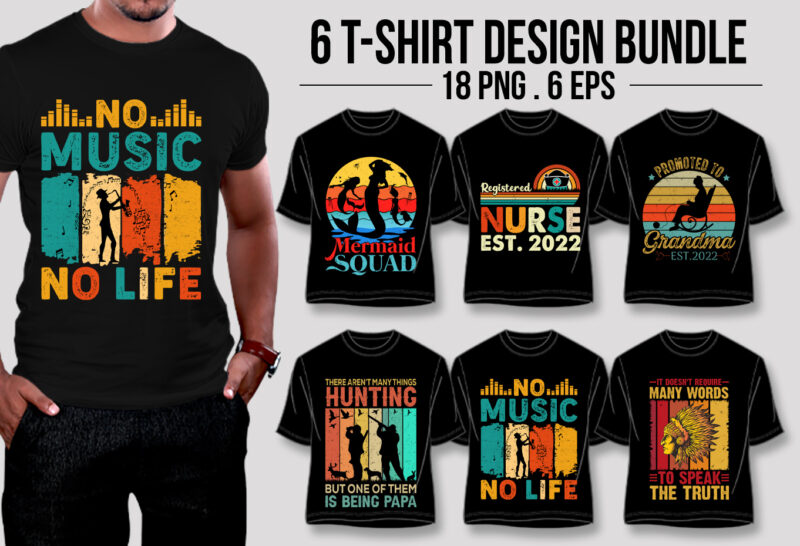 Retro Vintage T-Shirt Design Bundle