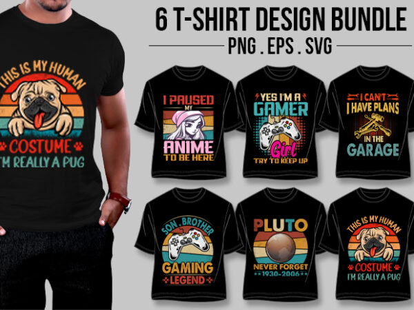 Retro vintage t-shirt design bundle