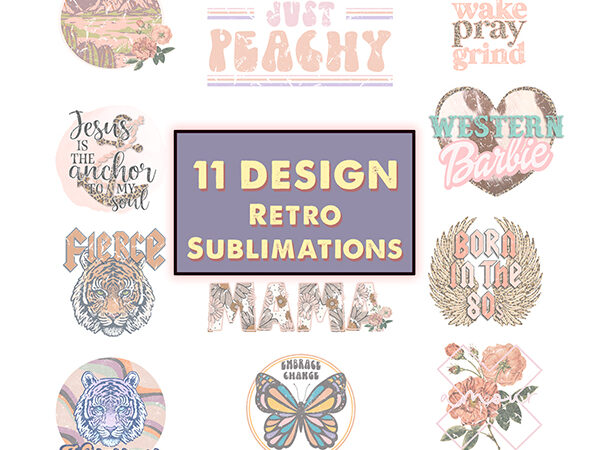 11 designs retro sublimations, vintage sublimations, png, clipart, shirt design, sublimation downloads, flower, retro bundle