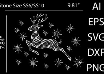 Christmas Deer rhinestone design