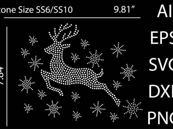 Christmas deer rhinestone design