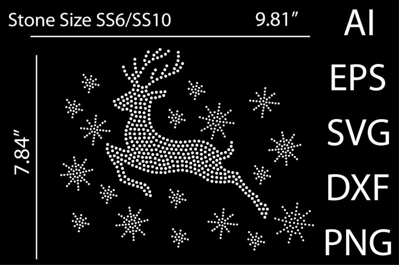 Christmas Deer rhinestone design