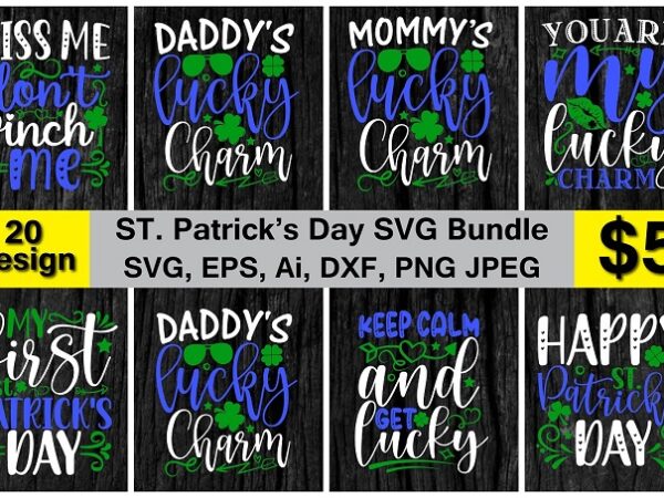 St. patrick’s day png & svg vector 20 t-shirt design bundle, st. patrick’s day t shirt design bundle. editable t-shirt designs bundle. classic cars t-shirt design. vintage t shirt design