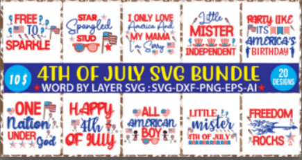 4th of july t-shirt design bundle